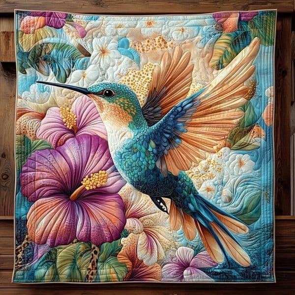 2026 New New Floral Hummingbird Quilted Throw Blanket Digital Print Sofa Home Decor For Wholesale Designer