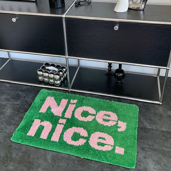Cartoon light cashmere carpet household floor mat flocking bathroom bedside blanket mat pink cross-border hair 260325BJ