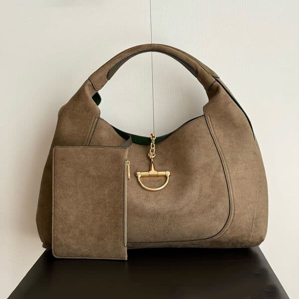 Designer Bag Should Bag Softbite Women's Large Shoulder Bag Half-Horse Bit Buckle Suede Bag Sophisticated Vintage Everyday Commute Minimalist Edition Composite Bag