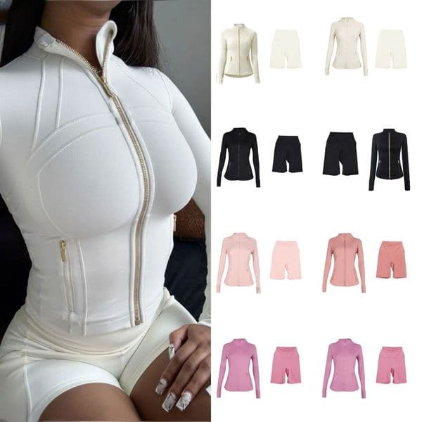 2026 NEW 10A Workout Yoga sets Jacket Define Align High Waist Sports Suit close High waist Pants Running Long Sleeve leggings gym Luluity Lemonlees sets women Jackets