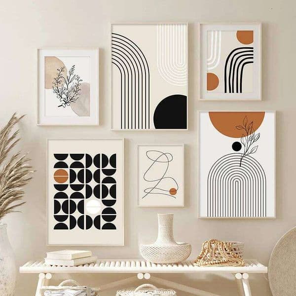 Nordic modern living room decorative canvas paintings with simple lines and no frames, for sofa background wall decoration. 26H0407