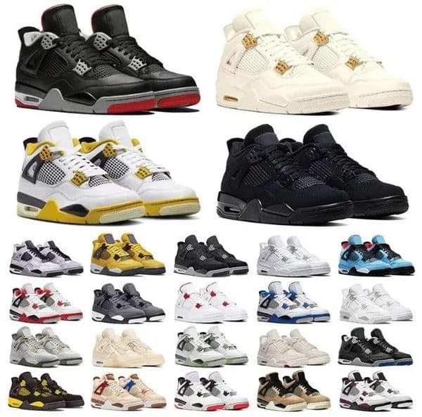 Designer 4s 4 Basketball Shoes Black Cat Metallic Gold Military White Bred ReimaginedSail Red Cement Thunder Oreo Cool Grey University Blue Pine Green Seafoam