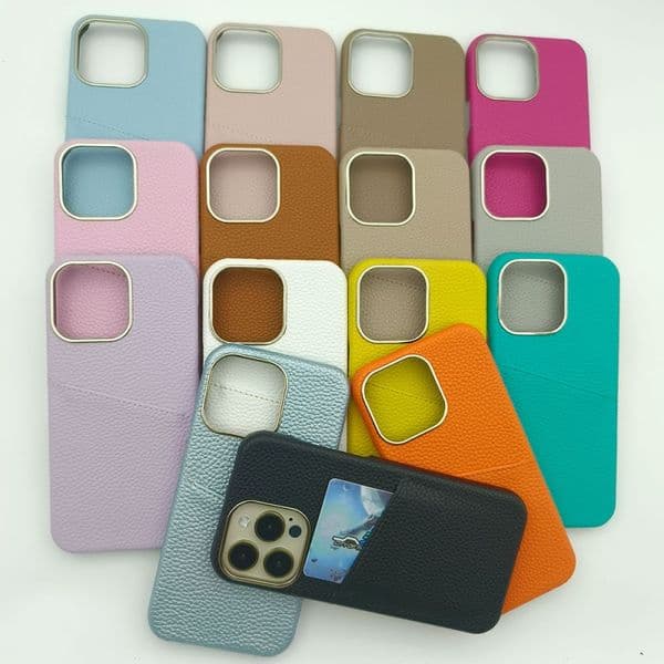Cortical lychee pattern case shell - Metal frame assembly for mobile phone protection case. Special for iPhone series.