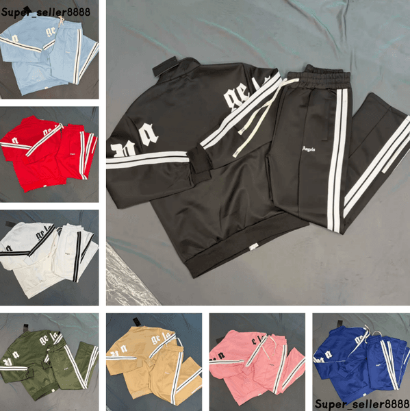 Fashion Designer Mens Tracksuits Plams Suit Trendy Brand Side Stripe Embroidered Letter Logo Cardigan Luxury Jacket Men Women High Street Casual Pants Sports Set