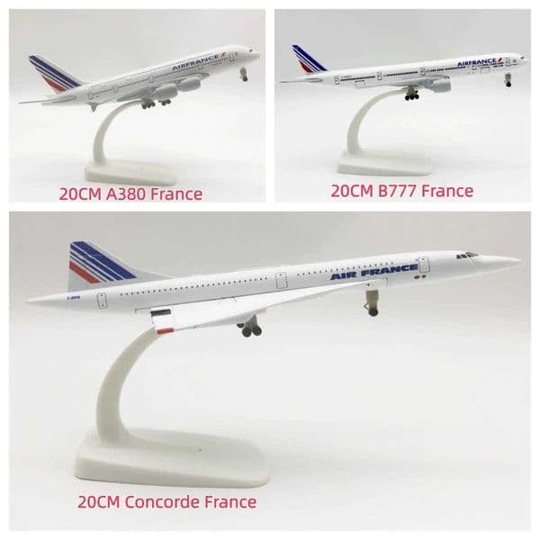 20cm Metal scale aircraft a380 france Airplane concorde plane model B777 france Toy plane collectible aircraft kids toys for boyL260409