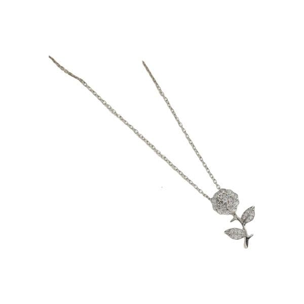 Designer Women's Trendy Rose Flower Necklace Cubic Zirconia Micro Paved Non-Fading Clavicle Chain Elegant Fashion Jewelry