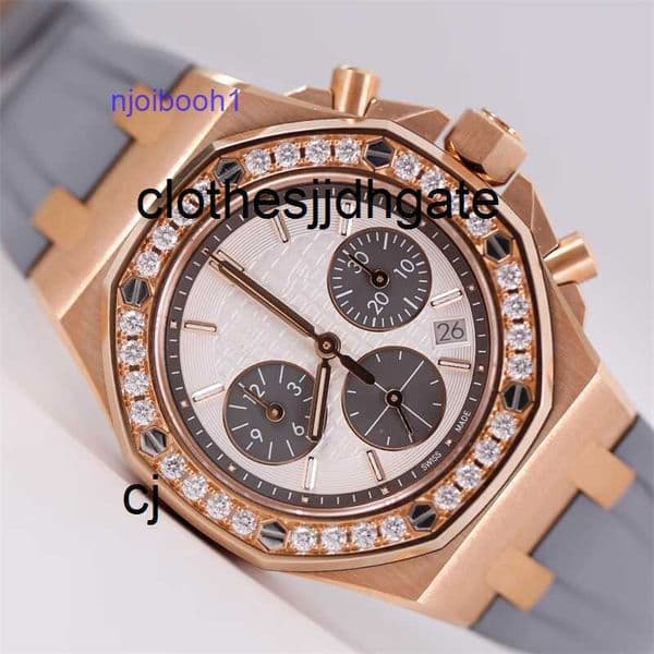 Luxury Watches 26231or RoyalOak Offshore Panda Womens 18k Rose Gold Diamond Set M Automatic Mechanical Watch qtcjgoods