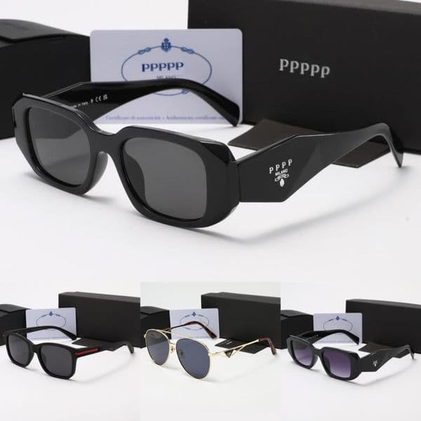 Luxury Designer Sunglasses Triangular Frame UV400 Protection Vintage Retro Eyewear for Men Women with Box