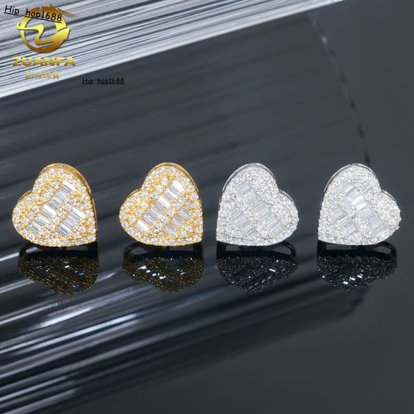 Fashionable and high-end 925 silver earrings fully inlaid with moissanite suitable for men and women as a couples accessory can pass the diamond tester L260520
