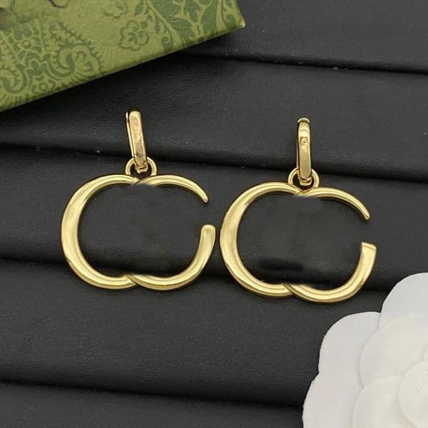 Luxury Brand Designers Letters Stud Geometric Women Round Crystal Earring Wedding White Pendant Earrings with Box