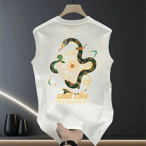 Luxury Designer 2026 New Men's T-shirt Sleeveless Vest Summer Casual Outdoor Fashion Versatile Loose Full Style Fashionable Men's Top