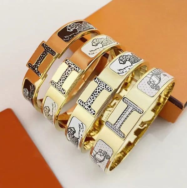 Fashion brand H bracelet classic animal pattern 18k gold bracelet couple enamel stainless steel designer jewelry for men women bracelet gift