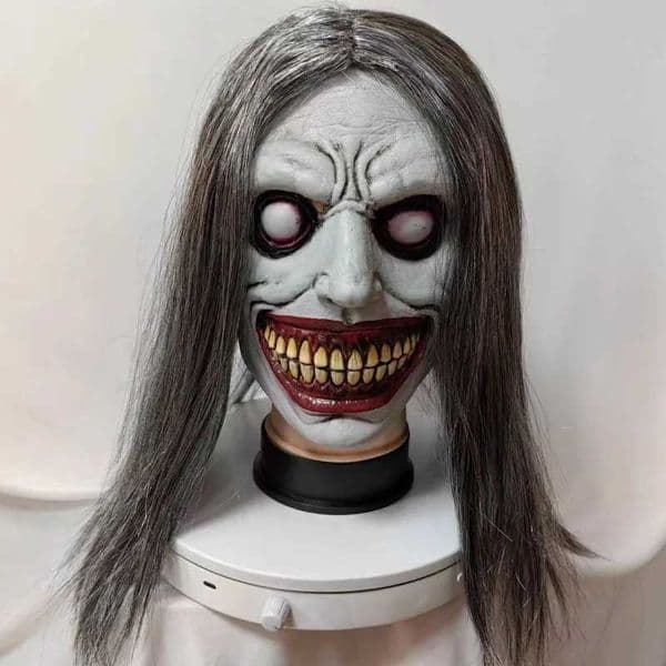 Smiling White Face Demon Skull Mask Halloween Horror Cosplay Exorcist Costume Accessory L260526