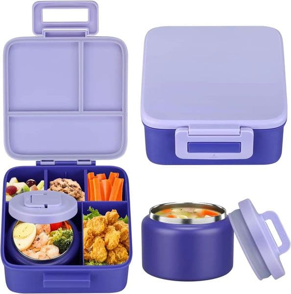 1 set Bento Lunch Box for Kids With 8oz insulated vacuum food jar Food Containers SchoolMicrowareDishwasher Safe 260410