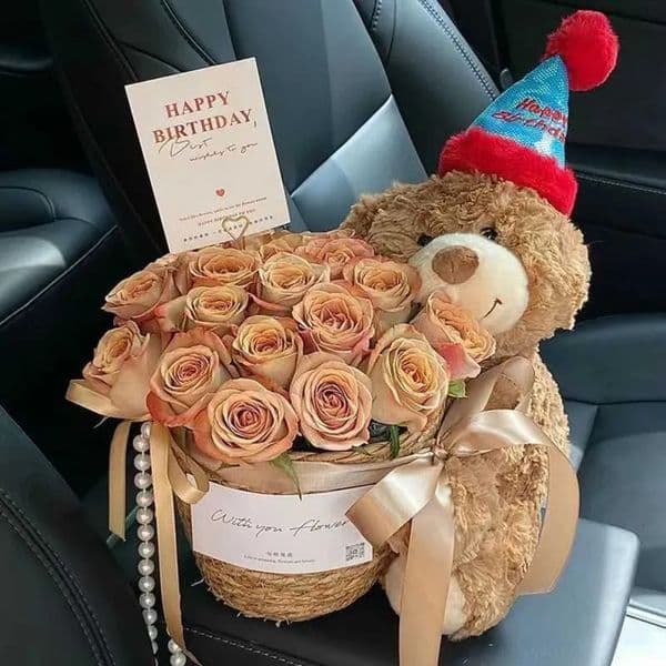 gift set Luxury Designer Decor Rose Bear Eternal Bouquet Soap Flower Valentines Day Gift Decoration For Home 17