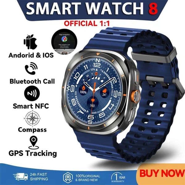 8 Ultra Color Matching GPS Compass Smart Watch BT call NFC IP68 Waterproof 4GB Health monitoring Reduction 100% 26Y0408