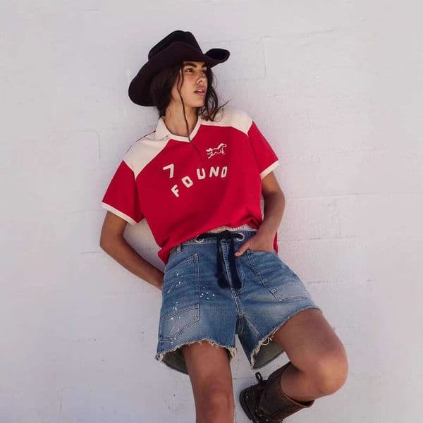 European And American Foreign Trade Cross-Border Casual Eyelet Drawstring Multi-Pocket Loose Denim Shorts For Women Spicy Short