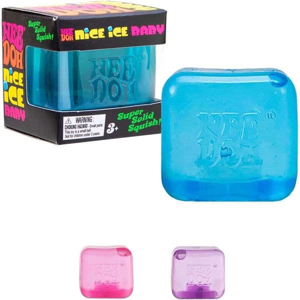Schylling NeeDoh Nice Ice Baby Sensory Squeeze Toy Super Solid Squish 1.25" Wide - Color May Vary (Pack of 1) 742