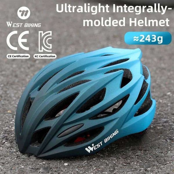 WEST BIKING CE Certified Ultralight Cycling Integrally-Molded Men Women Bicycle Racing Helmet MTB Road Bike Safety 26Y0407