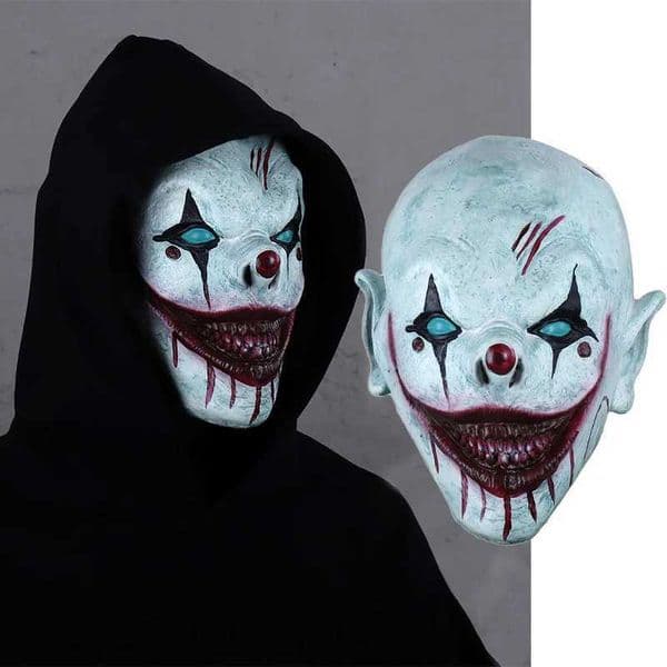 Horror Clown Mask Headgear Party Carnaval Mask Joker Cosplay Bloody Devil Killer Joker Latex Helmet Halloween Prank Props L260526