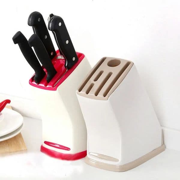 1pc MultiFunction Durable Kitchen Plastic Knife Stand Holder Storage Drainage Cutlery Rack Organizer 260410BJ