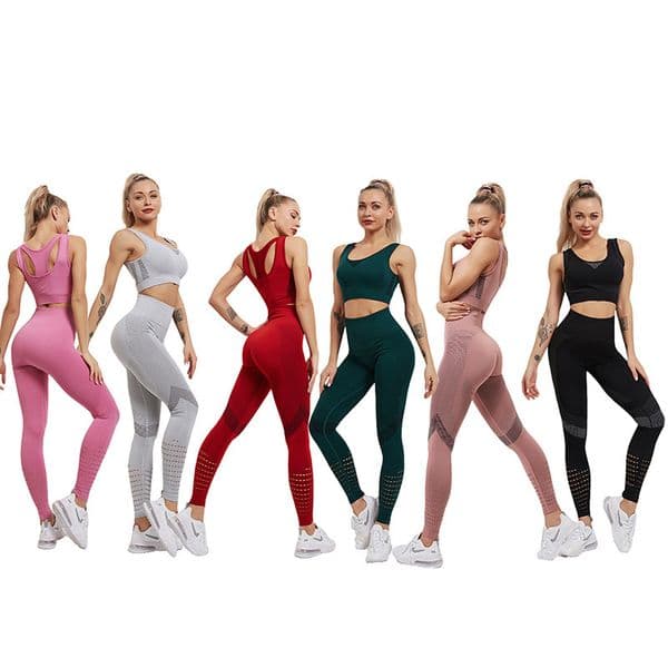 Designer Yoga Set for Women, Fitness Workout Suit, Sports Vest & Leggings, Butt Lifting, Tummy Control, 9/10 Length Yoga Pants