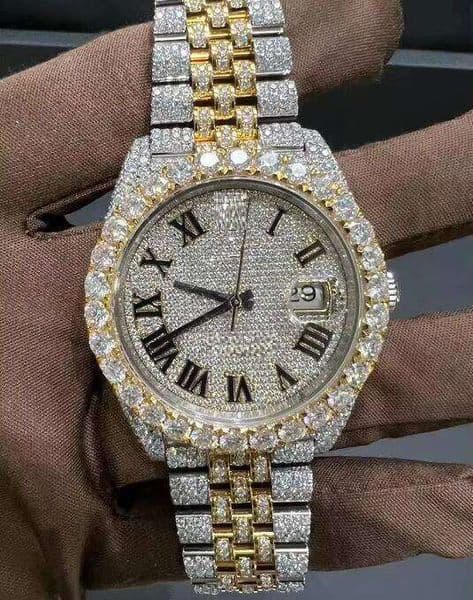for Men and Women Stainless Steel Dial Band Hip Hop Style VVS Moissanite Diamond Watch