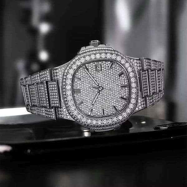 Montre Full Real Diamond Hip Hop Iced Out Automatic Jewelry Watches Gold Luxury Brand Men Mechanical VVS Moissanite Watch