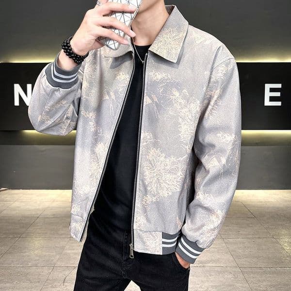 Men's Luxury Stand Up Collar Zipper Short Designer Jacket Spring And Autumn New Style Fashionable Casual Slimming Jacket Fashionable Cool Coat Wholesale