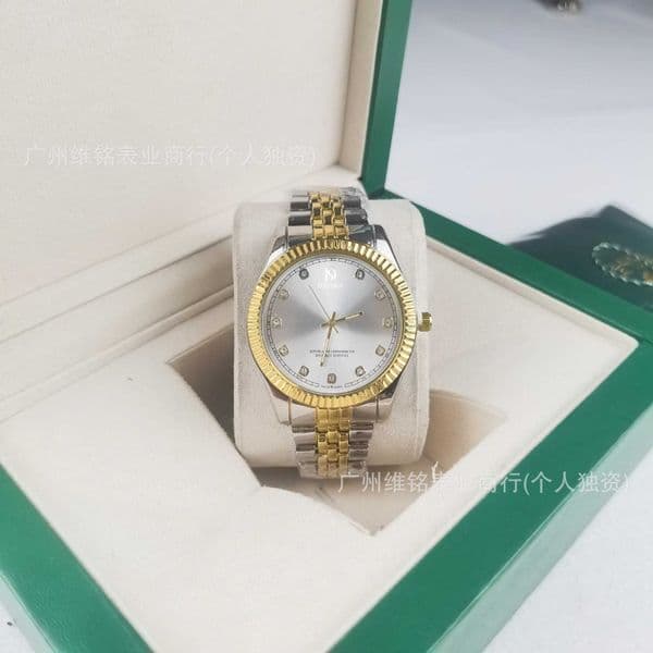 Luxury watches, high-quality watches with diamond-encrusted bezel niche pink diamond Log series mens quartz two-tone trendy wristwatch7ZCZ