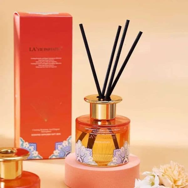 Luxury Designer Decor Rattan Aromatherapysetgift Hotelfragrance Woodencap Rattannonflame gift set Aromatherapy Essential Oil Reed Diffuser Difusor