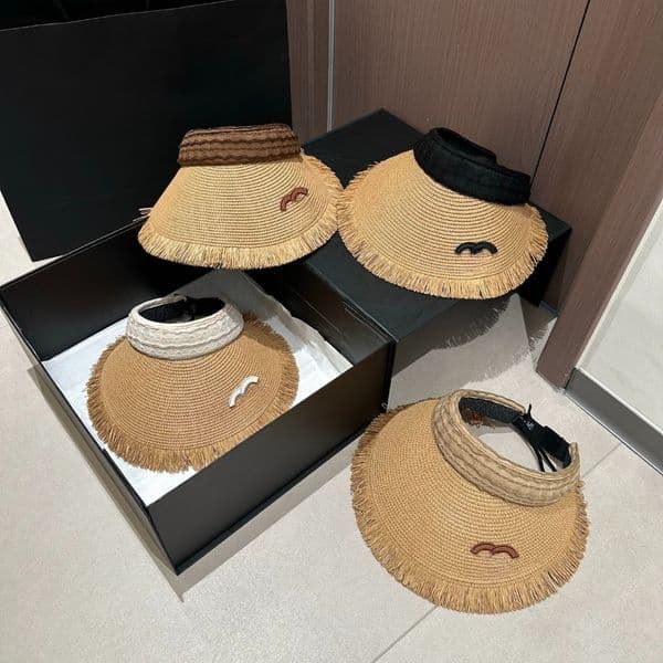 Luxury Summer Empty Top Sun Visor Designer Straw Hat Women Outdoor Visor Adjustable Casual Beach Sunhat Baseball Sport Hats