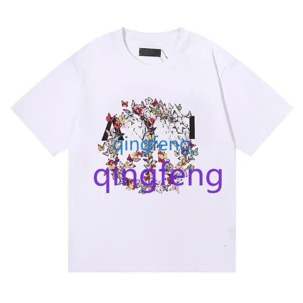 2026 New Designer bag top Man Graffiti T-shirt Casual Short Sleeve Loose Top Letter Printed Half Sleeve American Retro Short Sleeve S-2XL