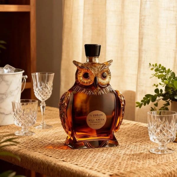 Whiskey Decanter Bottle 350ml High Transparency Vintage Drinks Container Glass Liquor Decanter Bottle for Father Boyfriend 260409