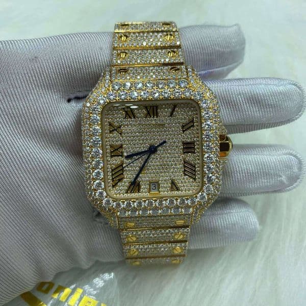 Luxury Moissanite Mechanical Iced Out Brand Classic Pass Diamond Test Hip Hop Custom Watch
