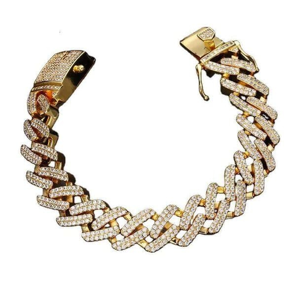 Hot Sale High Quality New Fashion Iced Out Moissanite/Zircon Cuban Link Chain Hip Hop Bracelet for Men and Women