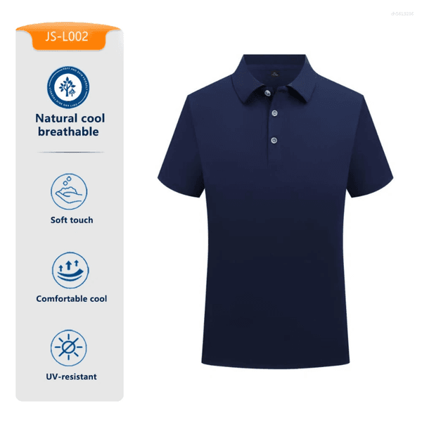 Men's Polos 2026 Summer Polo Shirt Navy Blue Classic Collar Loose Fit Breathable Tops Women Short Sleeve Tee Comfortable Daily Wear