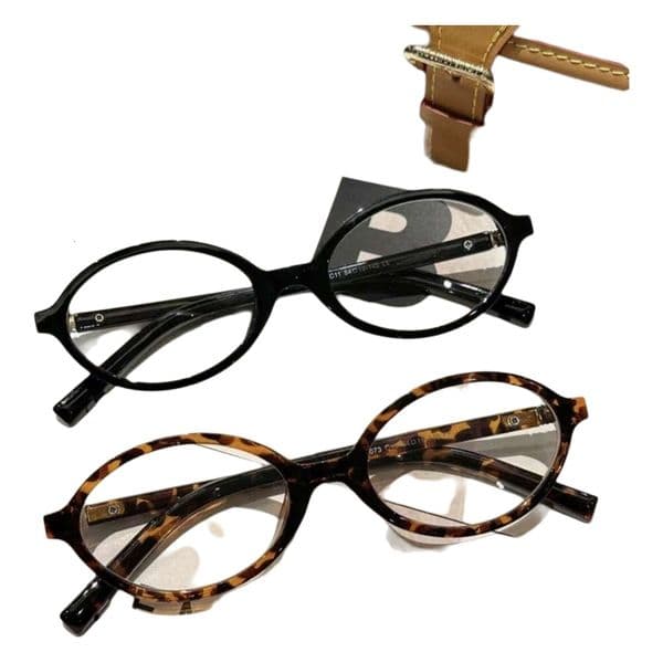 Retro Korean Style No-Makeup Bookish Myopia for Women Small Oval Frame Non-Prescription Glasses
