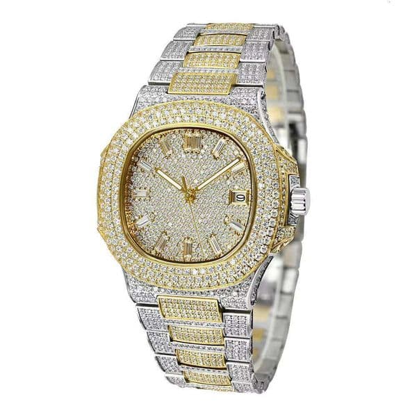 Montre Full Real Hip Hop Iced Out Automatic Jewelry Watches Gold Luxury Brand Men Mechanical VVS Moissanite Watch
