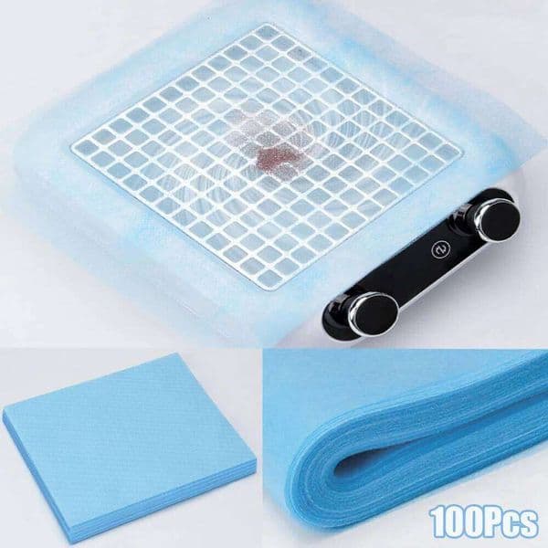 100pcs Disposable Nail Art Vacuum Collector Ultra-thin Non-Woven Manicure Machine Replace Dust Filter Paper 26Y0410