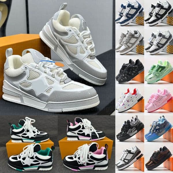 Skate designer sneakers luxury mens trainers sneaker casual runner outdoor leather flower skates tennis women fashion men shoes
