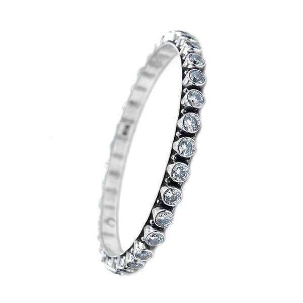 925 Sterling Fashion Bangle Handmade Natural Cubic Zirconia Gemstone Bracelet Size 2-6 Perfect Gift for Silver Jewelry