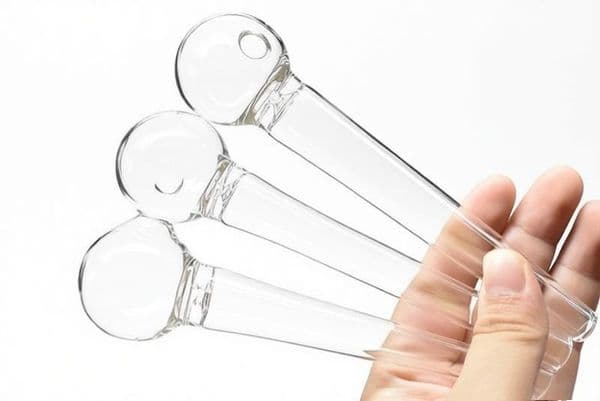 Wholesale 15cm Long Thick heady Glass Smoking Oil Burner Pipes Clear Water Filter Bubbler Burners Straight Hand Pipe for smoking