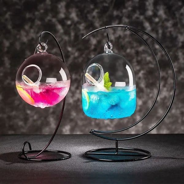 Creative Cocktail Glass Hanging Bottle Bar Wine Juice Drinking Water Cup for Wedding Part Bar Drinks and Champagne Glass 260409