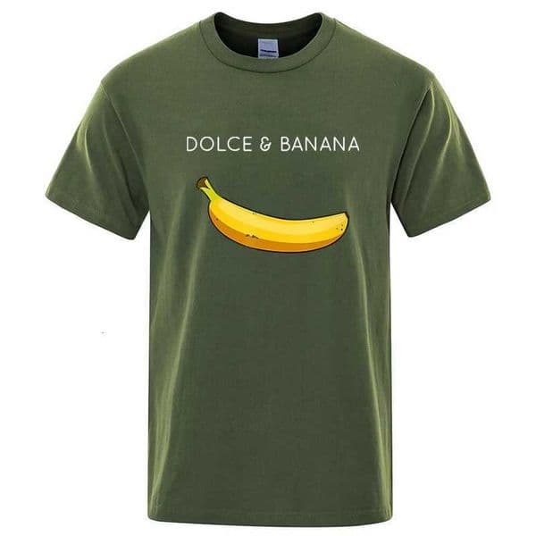 Summer Mens T-shirt High Quality 100Cotton Funny Banana Printing Loose O-neck Men Short Sleeve Casual For Male T-shirt Top TeeT260410