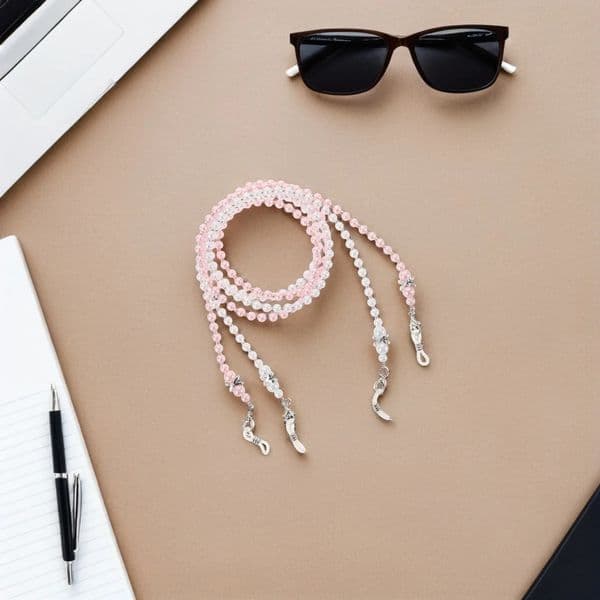 2Pcs Pearl Eyeglass Chain for Women Imitation Beaded Glasses Lanyard Stylish Neck Strap Elegant Eyewear Holder Daily Wear Party 260409BJ