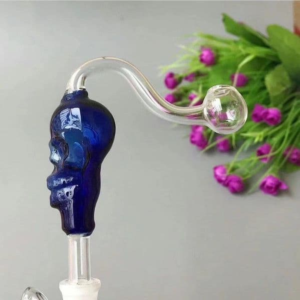 New Glass Smoking pipes hookah Oil Burner Pipes Smokings Colored skull glass pot