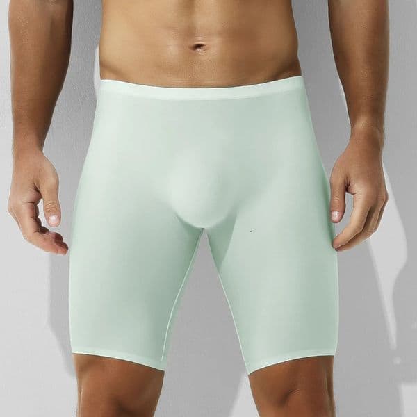 Mens Ice Silk Underwear Sports Mens Summer Thin Boxer Briefs Extended Anti-Wear Legs Traceless Running Quick-Drying Boxer B 260409