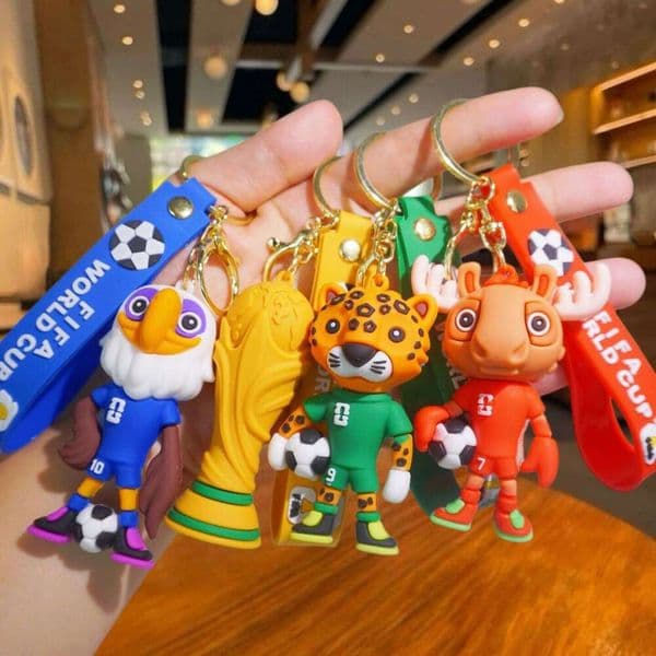 2026 Cross-Border USA Canada Mexico World Mascot Plush Keychain Toy Pendant Football Hercules Cup