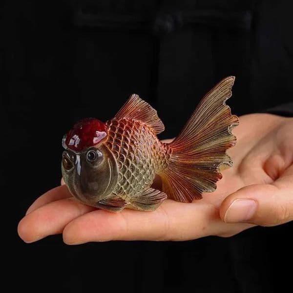 Luxury Designer room Decor Creative Color Changing Goldfish Pet Nourishing Carp Tea Players Use Wealth Attraction To Decorate Ornament Decor 17